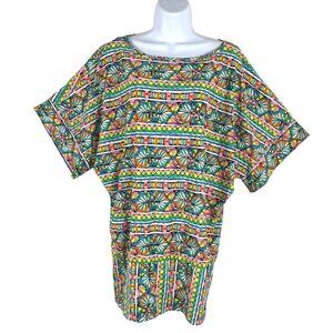 Trina Turk Swim Cover Up‎ Top Multicolored Print Nylon Blend Women's Large
